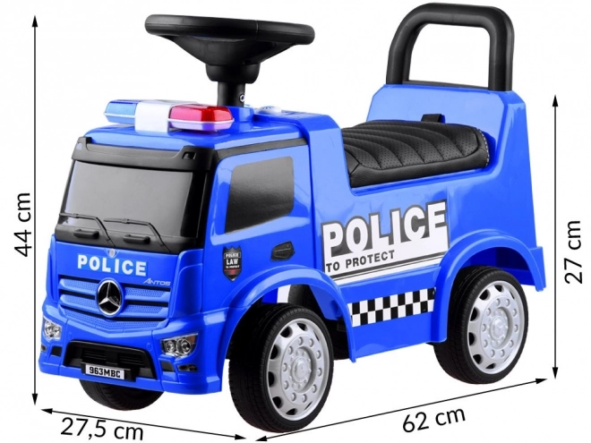 Trotteur pour enfants avec son Mercedes Antos POLICE bleu