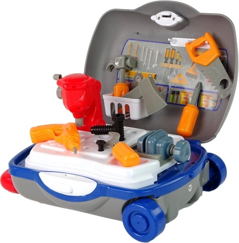 Mallette à outils pour enfants sur roulettes – set de 17 pièces