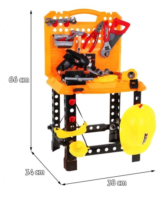 DIY ensemble 3 en 1 pour enfants 3+ Atelier 100 pcs, Mallette + table + équipement de construction