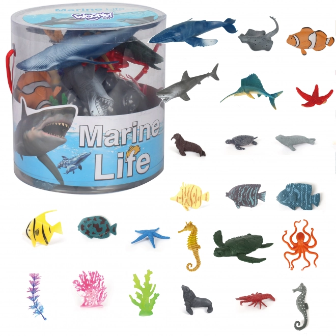 Ensemble de figurines d'animaux marins