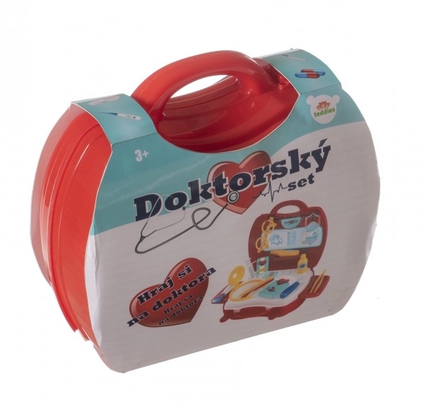 Ensemble médecin / docteur en plastique dans une mallette plastique 24x22x9cm en sachet