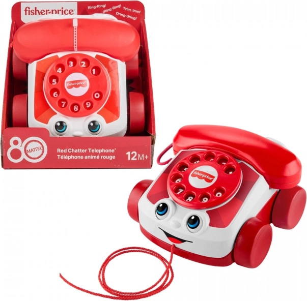 Téléphone Fisher-Price Chatter – édition anniversaire des 80 ans de MATTEL, rouge