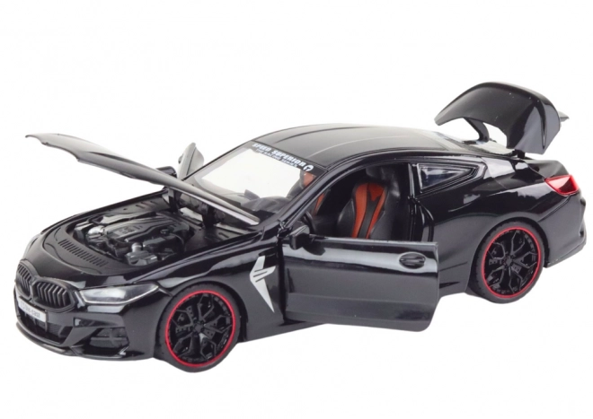 Voiture de sport en métal à friction avec éléments ouvrants 1:24 noir