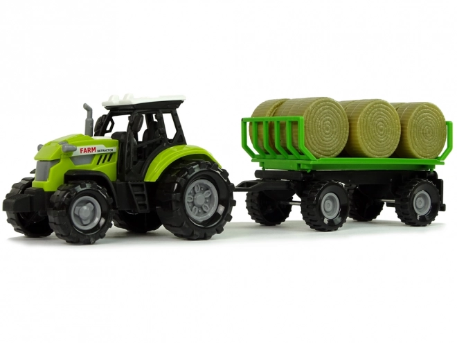 Tracteur avec remorque Ballots de foin Son Vert