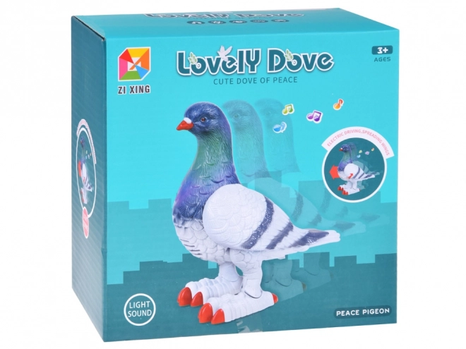 Pigeon interactif marche, s'allume et joue - jouet amusant