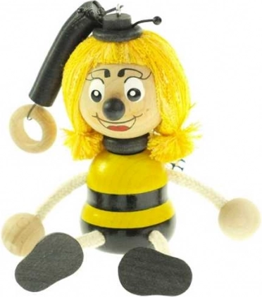 Abeille sur ressort – jouet suspendu en bois
