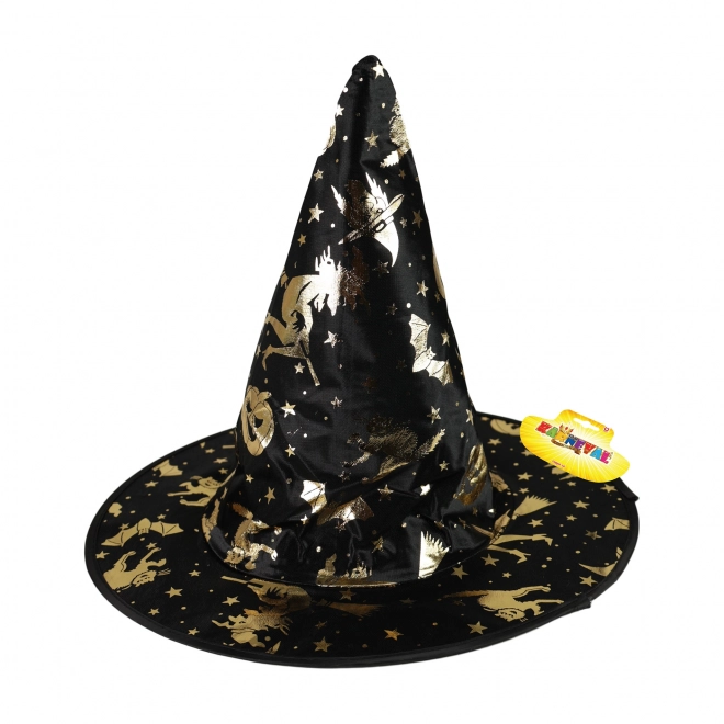 Chapeau de sorcière enfant doré décor