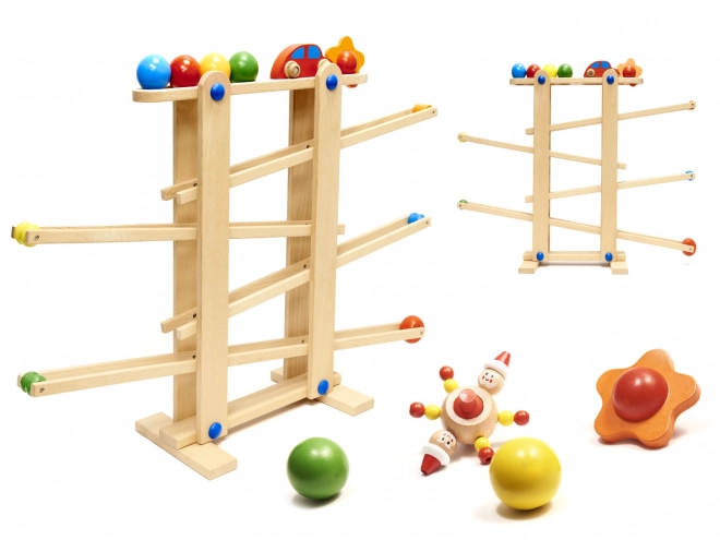 Piste de billes Montessori en bois pour enfants