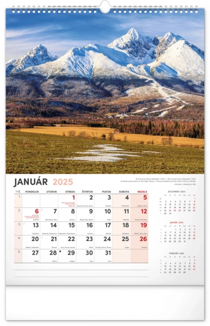 Calendrier mural Notre Slovaquie 2025, 33 × 46 cm
