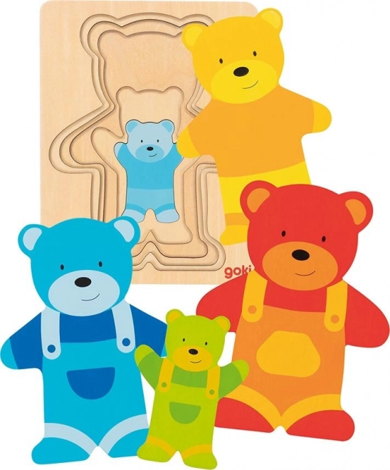 Puzzle en bois multi-couches OURS de GOKI