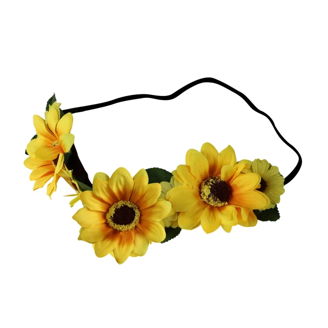 Bandeau fleur jaune 3 grandes fleurs
