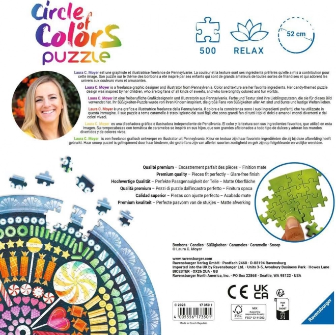 Puzzle Ravensburger Cercle des couleurs Confiseries 500 pièces