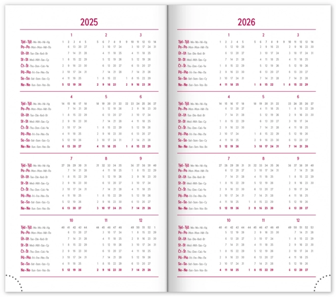 Agenda de poche Tomy 2025 bleu-rouge