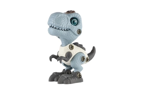 Dinosaure à visser en plastique 12 cm avec tournevis fonctionnant sur piles avec lumière et son dans une boîte 15x16x7 cm
