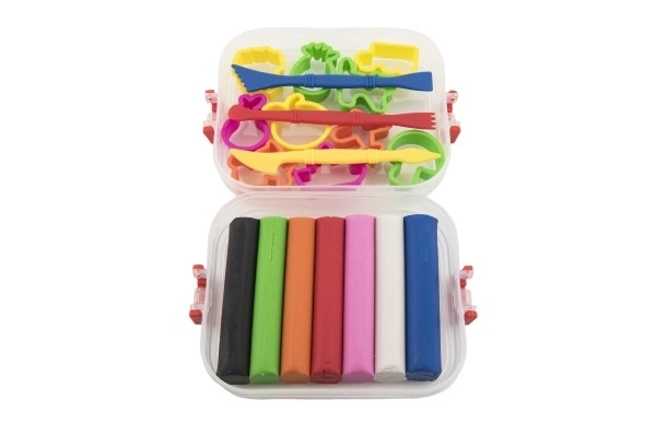Pâte à modeler NARA 7 pcs avec 10 formes en boîte plastique 17x13x6cm
