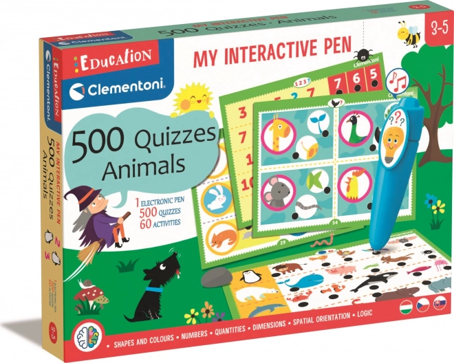 CLEMENTONI Jeu éducatif : mon stylo interactif 500 quiz – zvířata savany