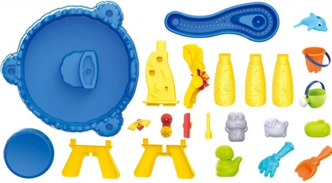 Woopie Table jeu sable et eau XL avec chaise 2-en-1 Dauphin 12 él.