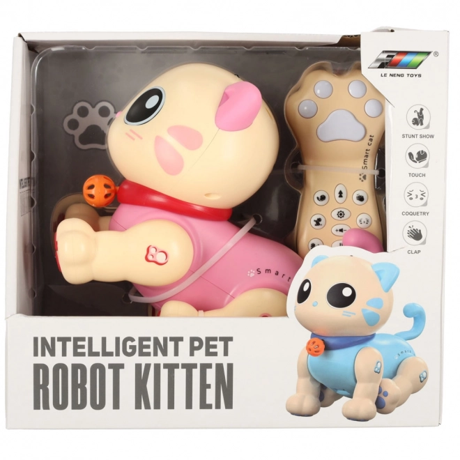 Chaton interactif rose télécommandé