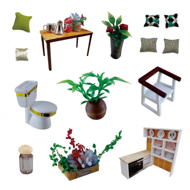 Neuf miniatures de maison style romantique scandinave