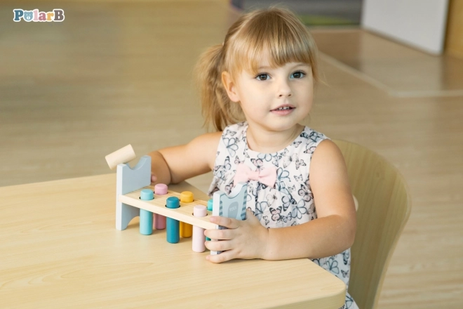 VIGA PolarB Banc en bois avec marteau – Jouet Montessori