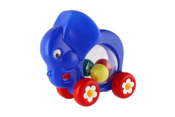Éléphant à traîner avec balles en plastique 20x18x9,5cm dans un sac 12m+