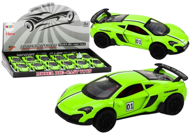 Voiture de sport 1:32 avec propulsion Métal vert