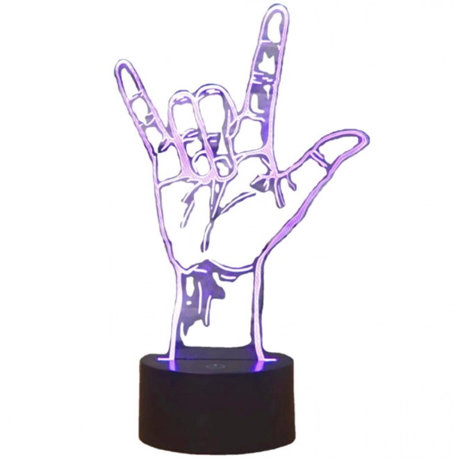 Lampe avec motif 3D de main avec éclairage LED