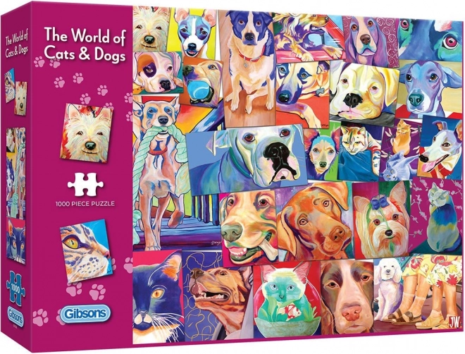 Puzzle Monde des chats et chiens 1000 pièces