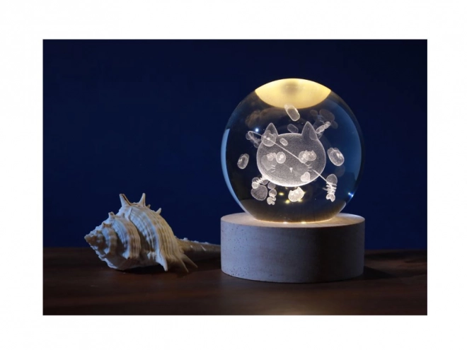 Lampe en cristal chat 6 cm