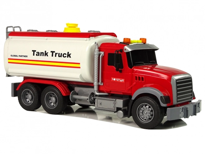 Camion-citerne blanc Bruits Lumières