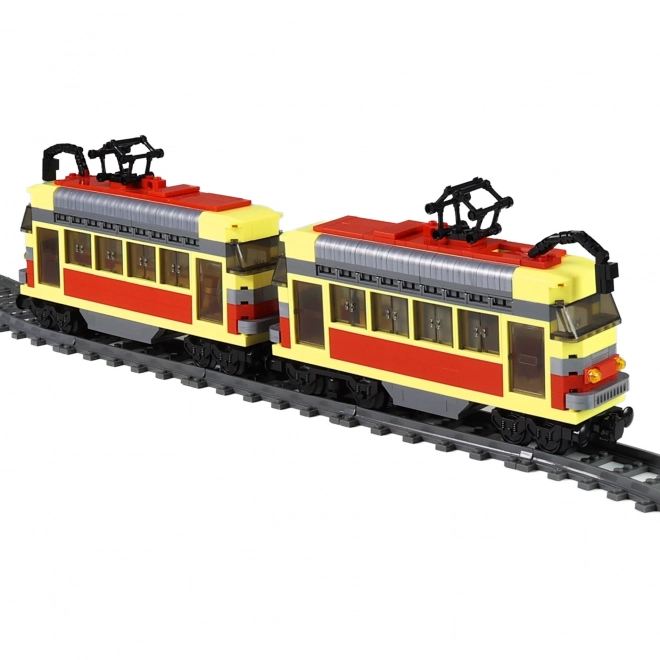 Kit de construction compatible BLOXO tramway à piles avec rails 724 pièces