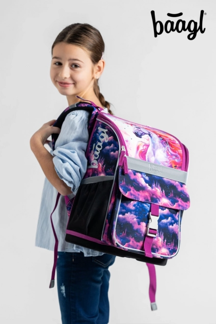 BAAGL 5 SET Zippy Royaume de Licorne: cartable, trousse, sac, chemise, boîte