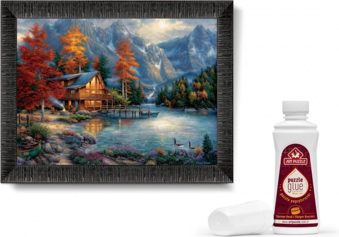 ART PUZZLE Puzzle avec cadre et colle 3-en-1 1000 pièces – Ombre sur la rivière