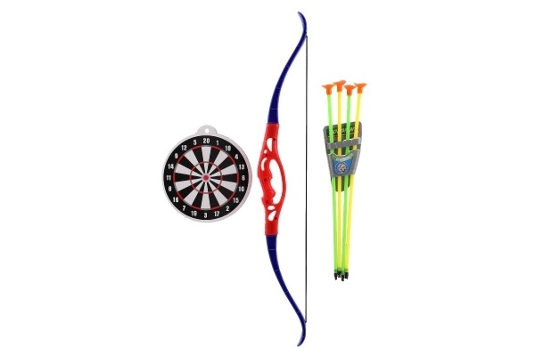 Arc+4 flèches avec ventouses en plastique 57cm sur carte
