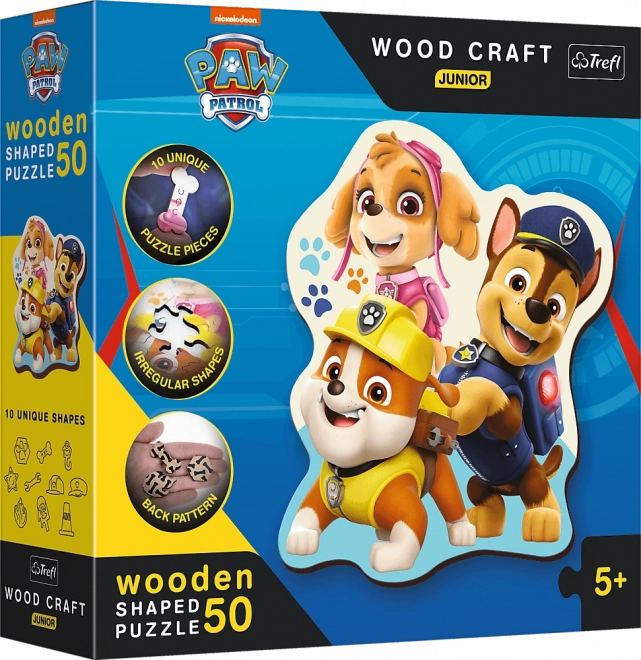 Puzzle en bois réversible Pat' Patrouille 50 pièces