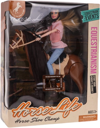 Poupée à cheval avec accessoires