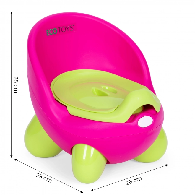 Pot pour enfants ECOTOYS rose-vert avec pieds antidérapants