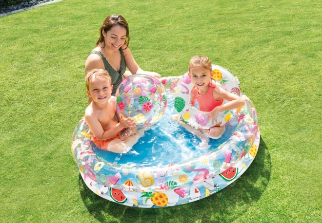 Ensemble de piscine fruits et flamant rose