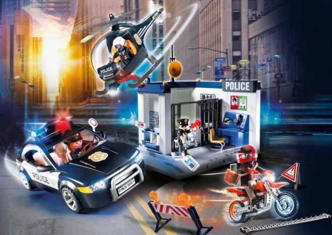 Ensemble Police City Action avec Voiture et Hélicoptère