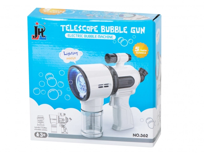 Pistolet blanc à bulles de savon
