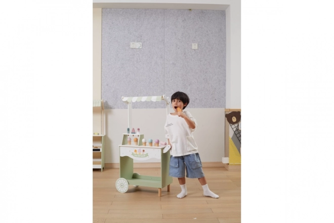 Stand de crème glacée en bois