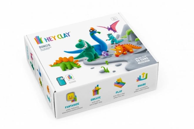Kit Hey Clay en plastique dinosaures