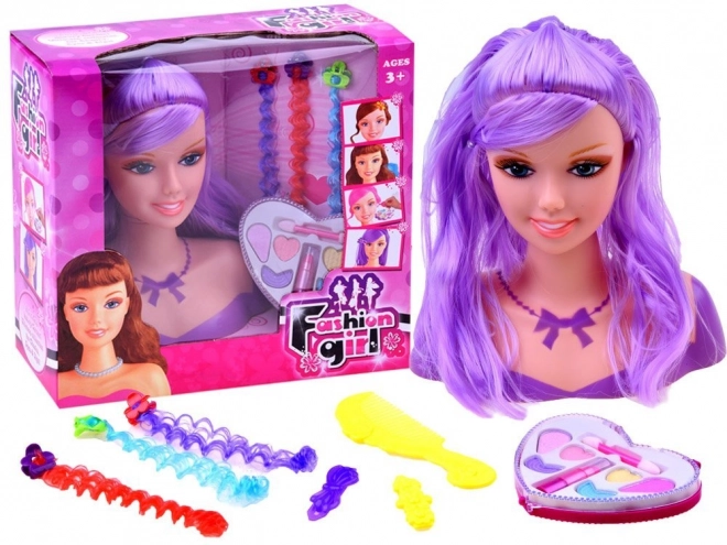 Tête à coiffer avec accessoires