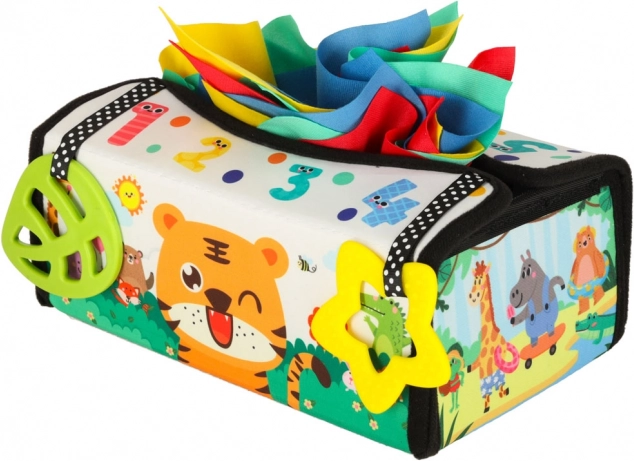 Jouet sensoriel Montessori avec mouchoirs et tapis 2en1