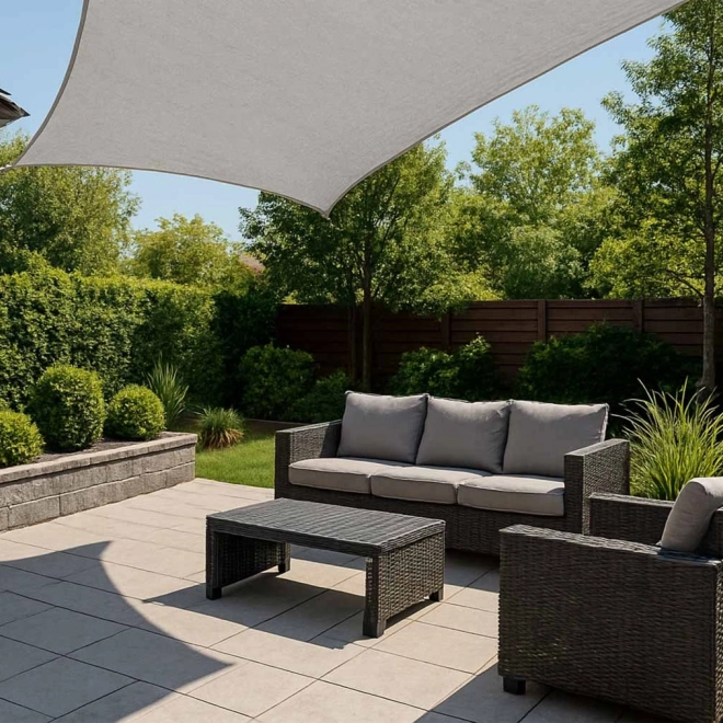 Bâche d'ombrage de jardin LUARO grise 4x3m