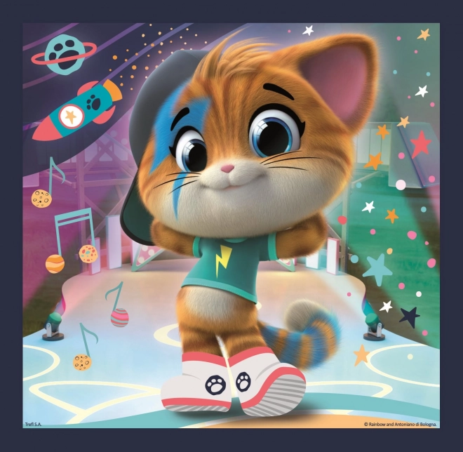 TREFL Puzzle 44 pièces : Rencontrez les chats 3 en 1 (20, 36, 50 pièces)