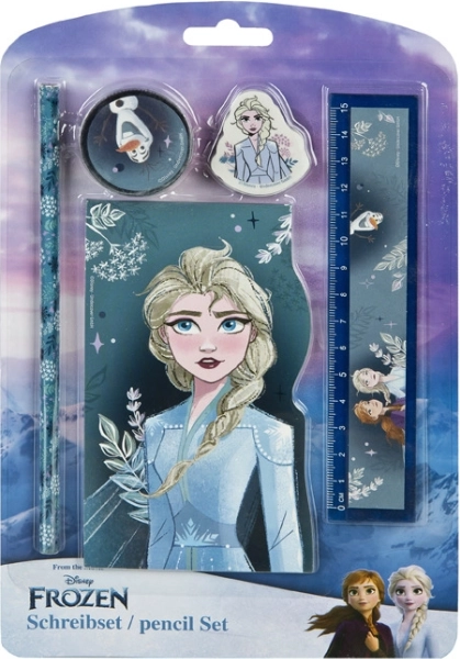 Set scolaire FROZEN – crayon, gomme, règle, bloc-notes (5 pcs)