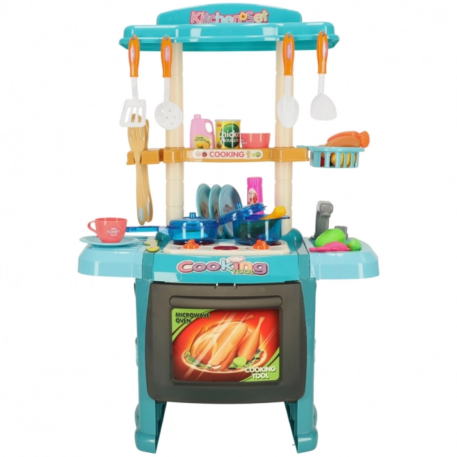 Cuisine amusante pour enfants avec four, brûleurs, sons et lumières