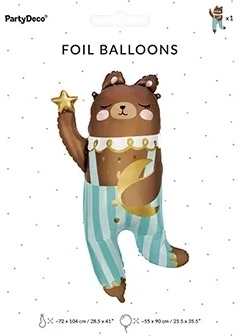Ballon en feuille avec ours en peluche 72 x 104 cm