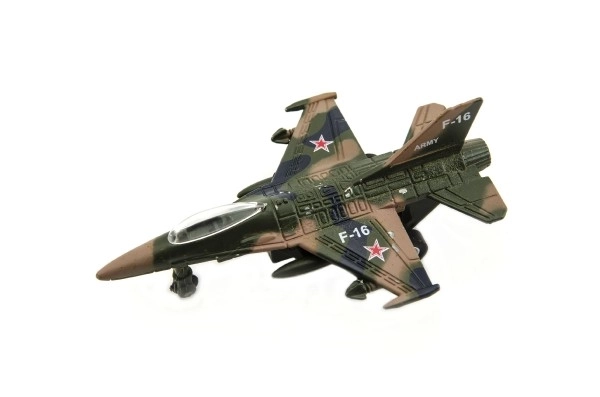 Avion/chasseur militaire métal/plastique 9cm